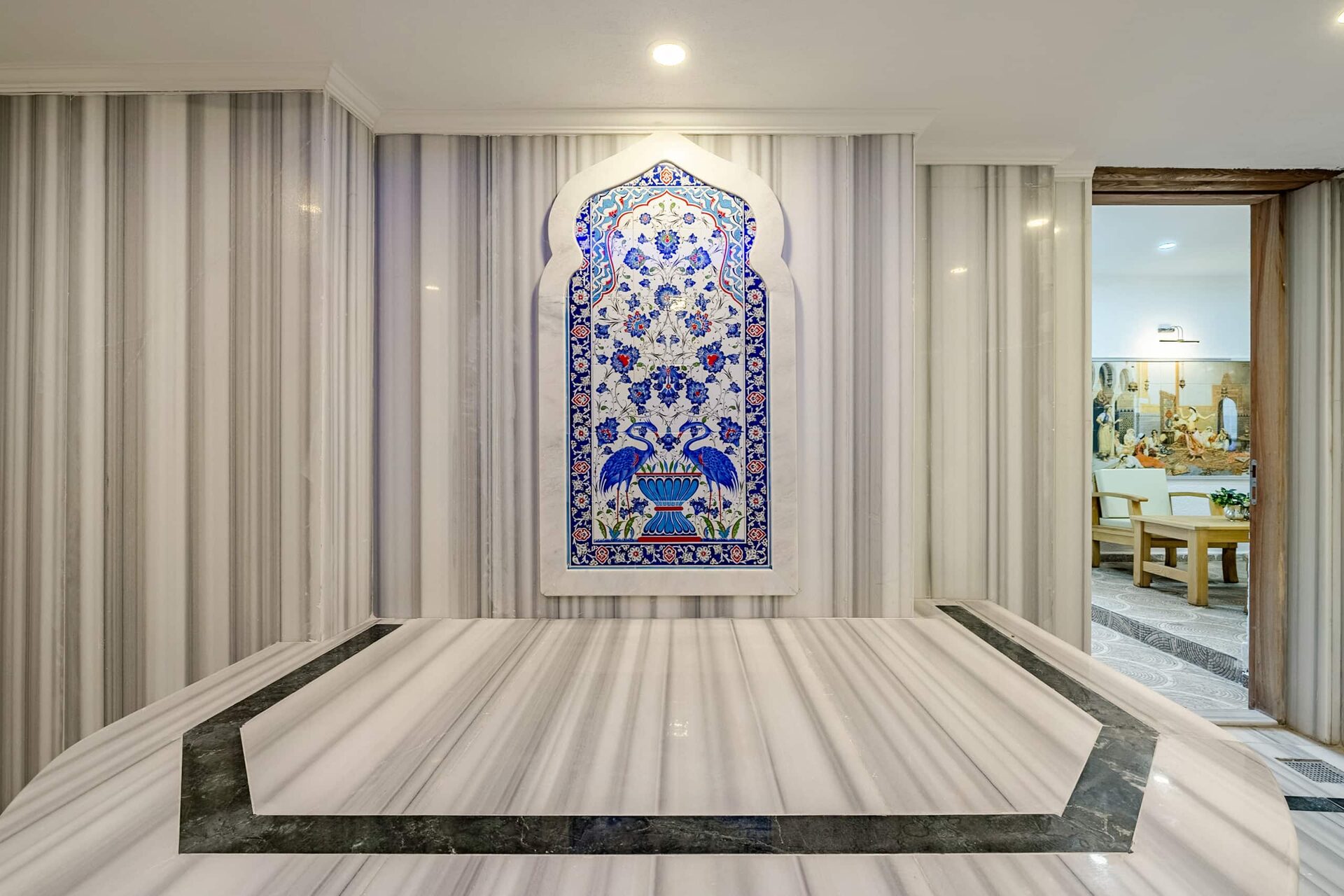 Traditional Turkish hammam interior